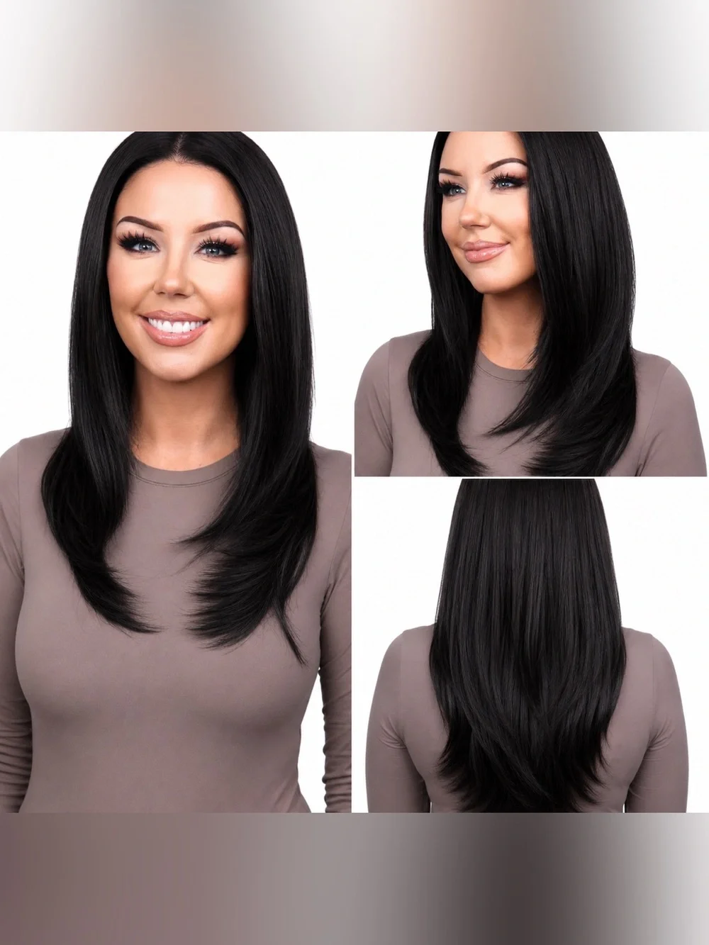 Chelsey Smith Crowns Miley Black Straight Layered Women's Wig
